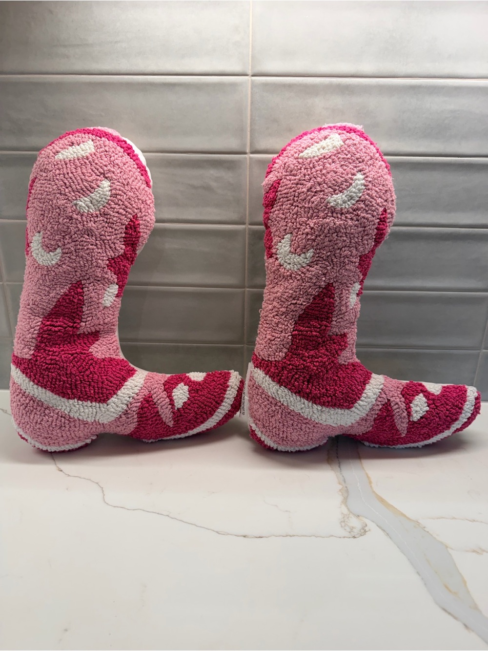 Hobby Lobby Cowboy Boot Throw Pillow, Western Style, 13.6 x 9.5 inches (Pink)